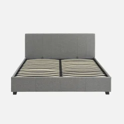Letto a cassettone con rete a doghe e testiera, 160x200cm