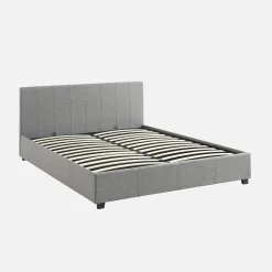 Letto a cassettone con rete a doghe e testiera, 160x200cm