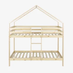 Letto a castello per bambini a forma di capanna 190cm in pino naturale