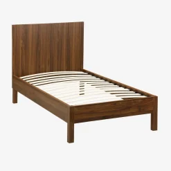 Letto con rete a doghe e testiera 90x190cm decorazione legno