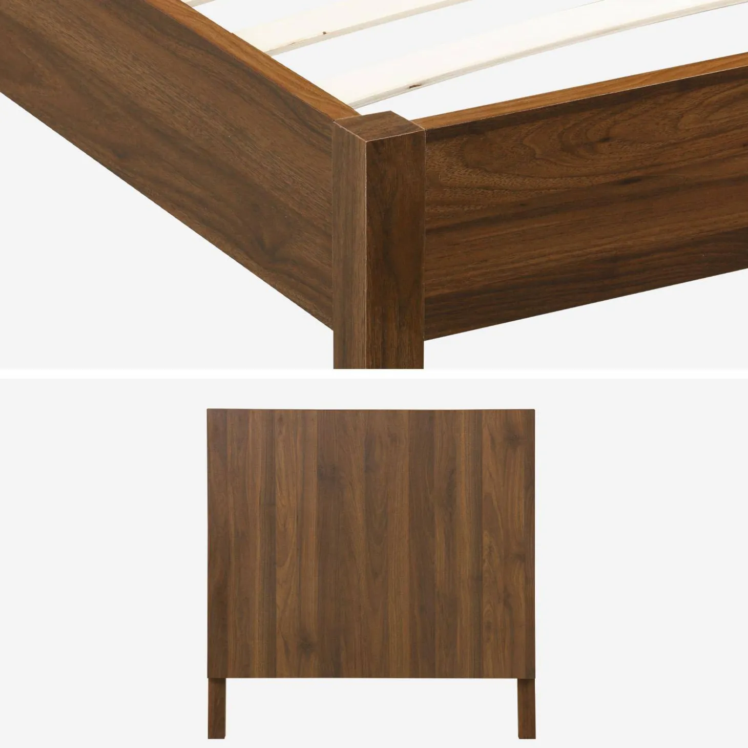 Letto con rete a doghe e testiera 90x190cm decorazione legno