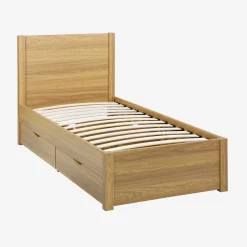 Letto con rete a doghe e testiera 90x190cm + 4 cassetti