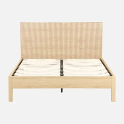 Letto con rete a doghe e testiera 140x190cm decorazione legno