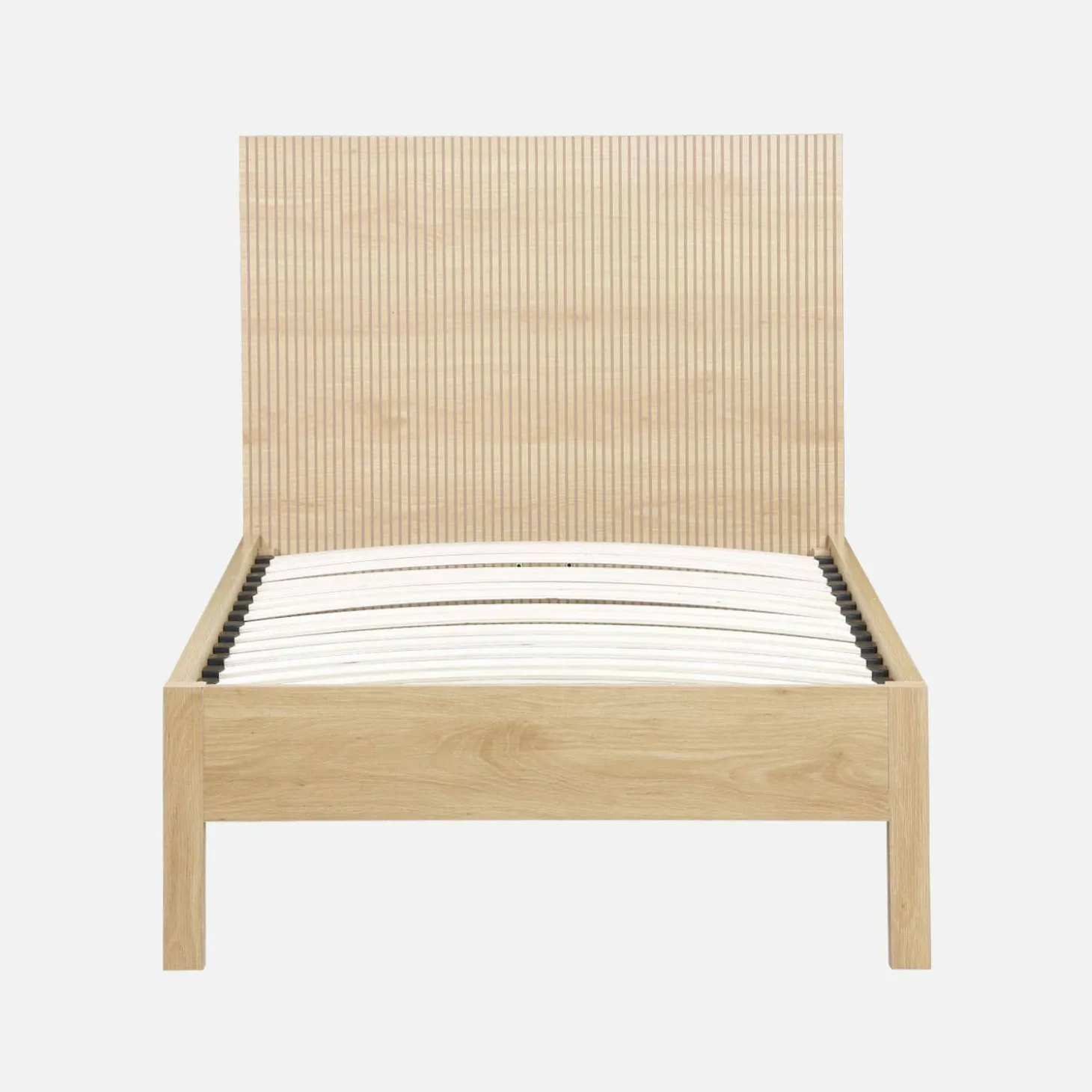 Letto con rete a doghe e testiera 90x190cm decorazione legno