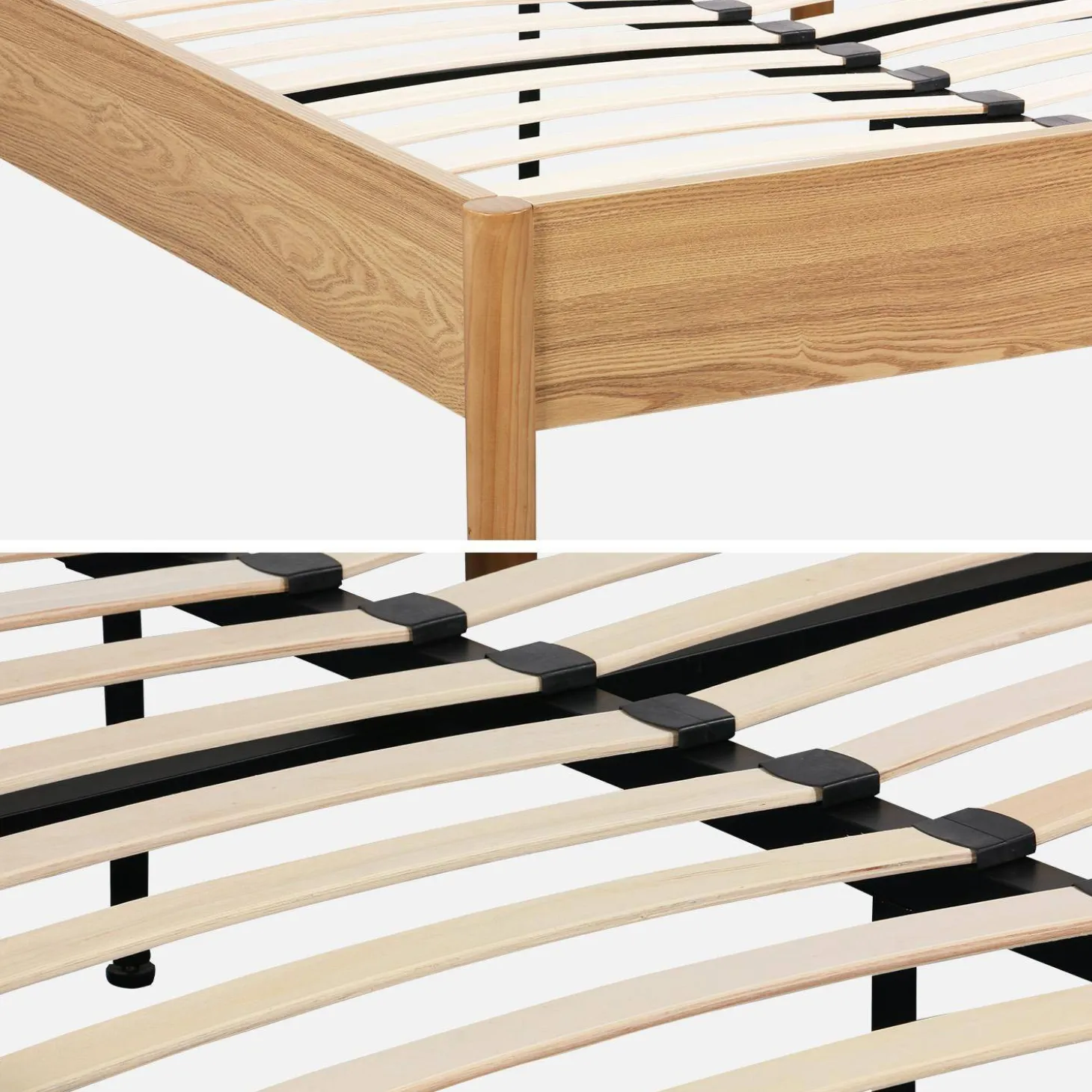 Letto con rete a doghe 140x190cm decorazione legno
