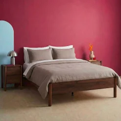 Letto con rete a doghe 140x190cm decorazione legno