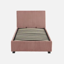 Letto con rete e testata pieghevoli 90x190cm, velluto a coste fini
