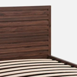 Letto contenitore con rete a doghe e testiera 90x190cm decorazione legno