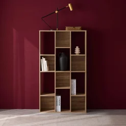 Libreria a 3 livelli con 12 scomparti