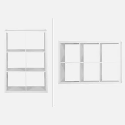 Libreria a 2 livelli con 6 scomparti