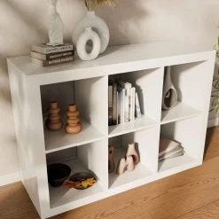 Libreria a 2 livelli con 6 scomparti