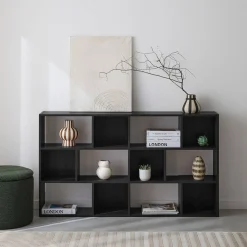 Libreria a 3 livelli con 12 scomparti