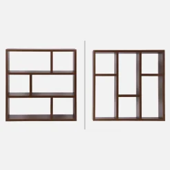 Libreria asimmetrica a 3 livelli con 6 vani