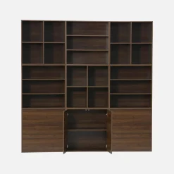 Libreria modulare decorativa in legno con 9 elementi
