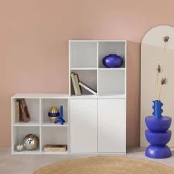 Libreria modulare in legno 3 elementi, 2 ante 8 vani