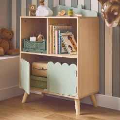 Libreria per bambini a 2 ripiani e 2 ante