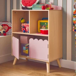 Libreria per bambini a 2 ripiani e 2 ante
