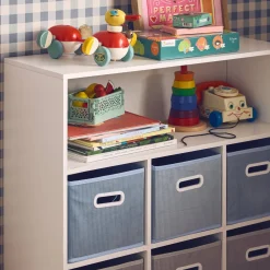 Libreria per bambini con 6 cestini in velluto