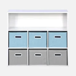 Libreria per bambini con 6 cestini in velluto