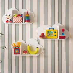 Mensole da parete nuvole per la cameretta dei bambini, set di 3