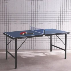 Mini tavolo da ping pong pieghevole per interni con 2 racchette e 3 palline, 150cm
