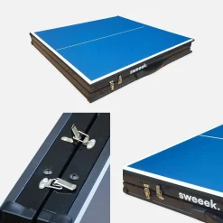 Mini tavolo da ping pong pieghevole per interni con 2 racchette e 3 palline, 150cm
