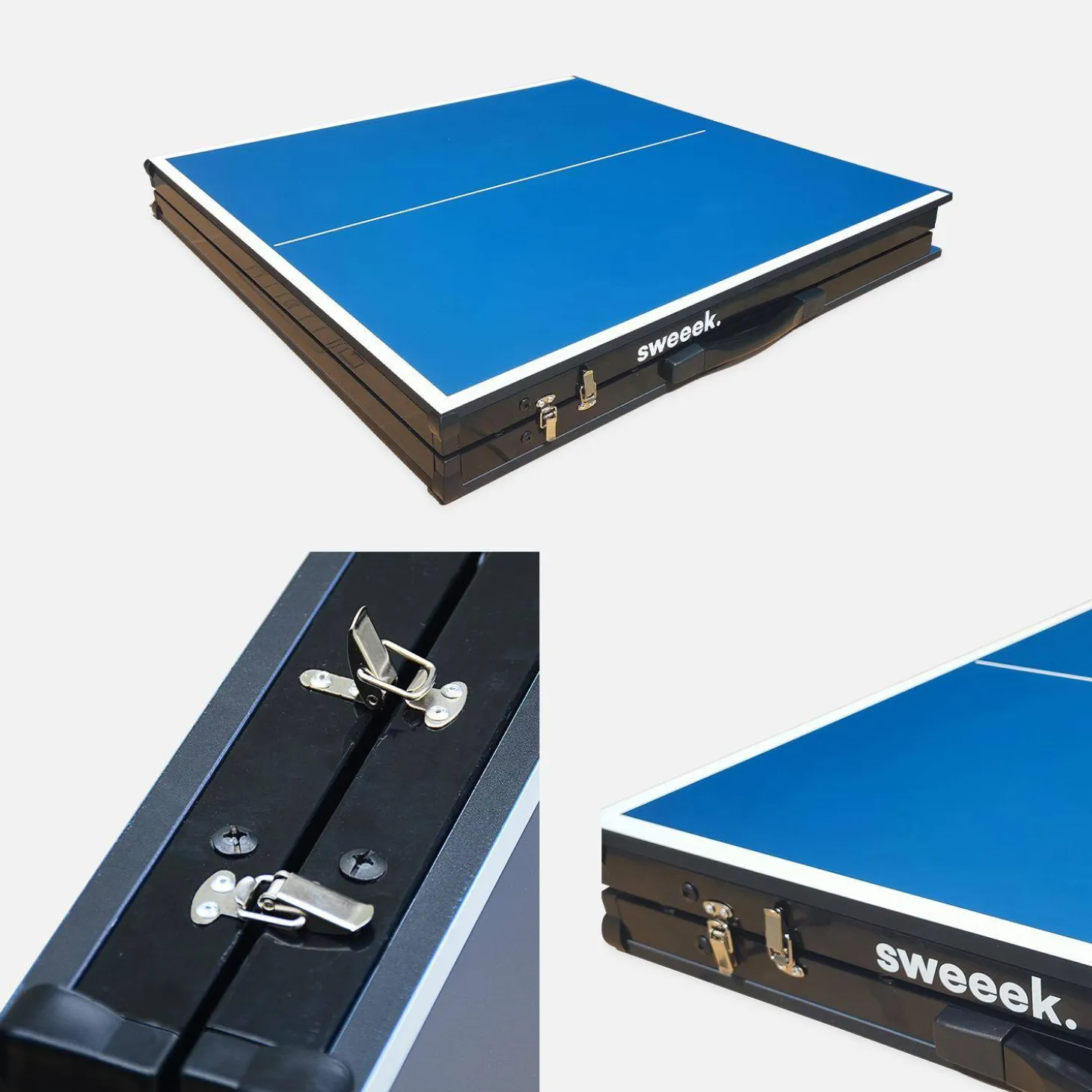 Mini tavolo da ping pong pieghevole per interni con 2 racchette e 3 palline, 150cm