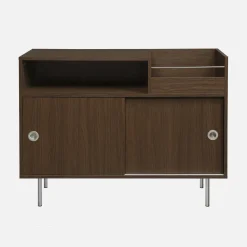 Mobile per vinili vintage decorazione legno e acciaio inossidabile, 100cm