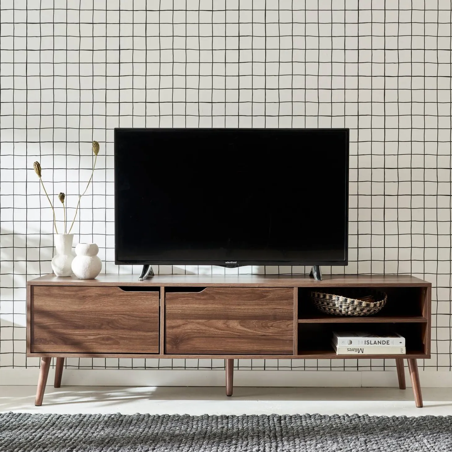 Mobile TV a 2 ante effetto noce, 160cm