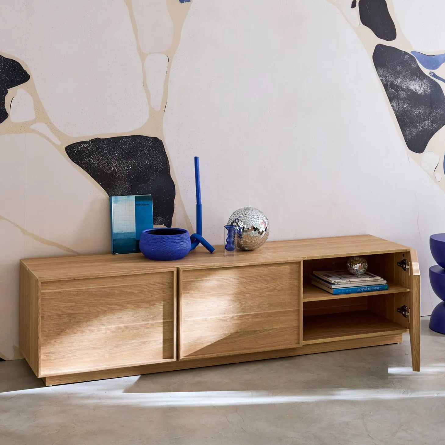 Mobile TV decorativo in legno 3 ante 180cm