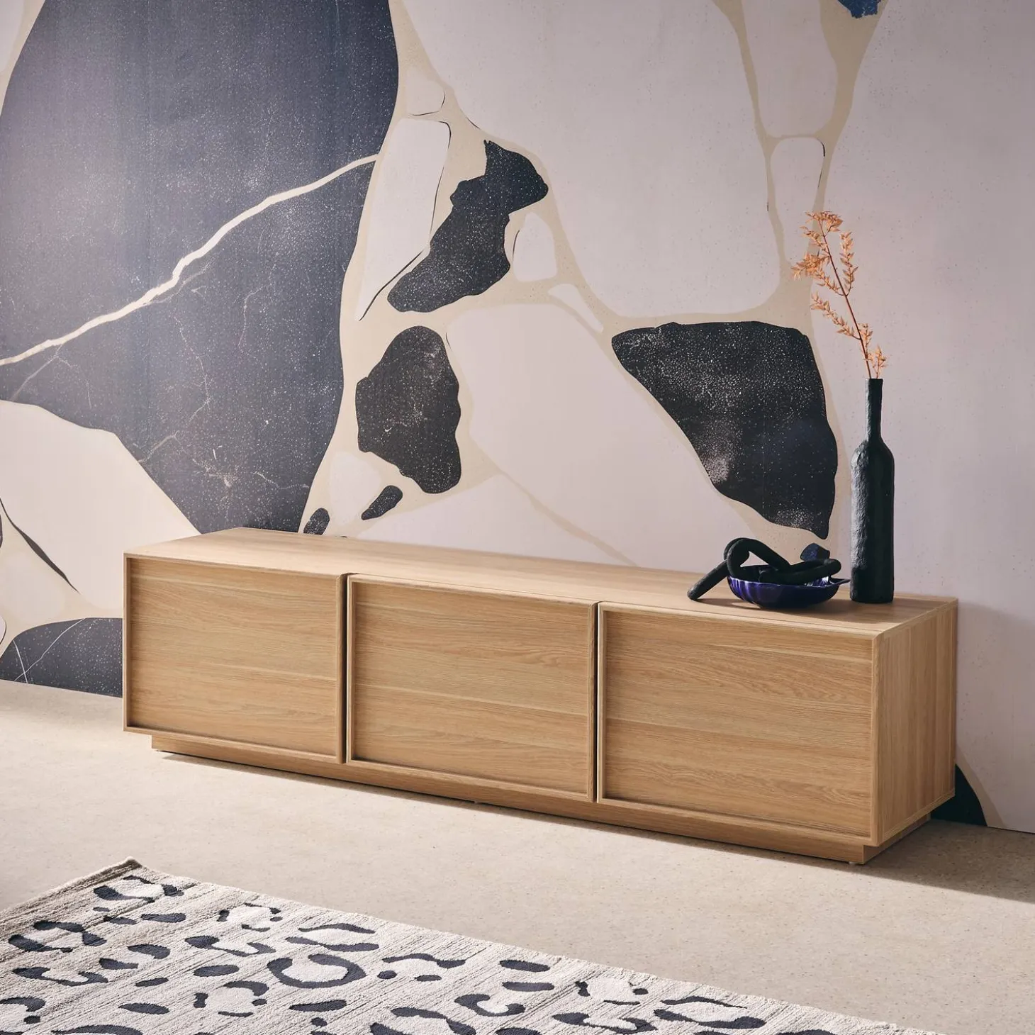 Mobile TV decorazione legno 3 ante 140cm