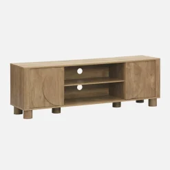 Mobile TV esotico effetto legno di mango 2 ante reversibili, 155cm
