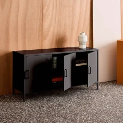 Mobile TV industriale in metallo 3 ante 120cm