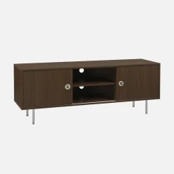 Mobile TV vintage in legno e acciaio inossidabile a 2 ante, 140cm