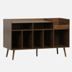 Mobili per vinili XL vintage effetto legno scuro, 130cm