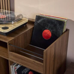 Mobili vintage per vinili effetto legno