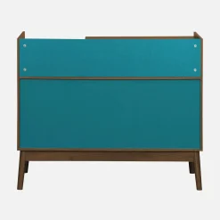 Mobili vintage per vinili effetto legno bicolore
