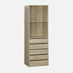 Modulo armadio con 5 cassetti e 2 ripiani
