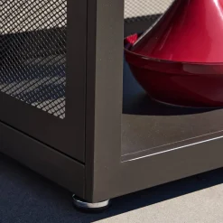 Modulo cucina da esterno acciaio e decorazione legno 1 ripiano, 80cm