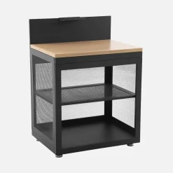 Modulo cucina da esterno acciaio e decorazione legno 1 ripiano, 80cm