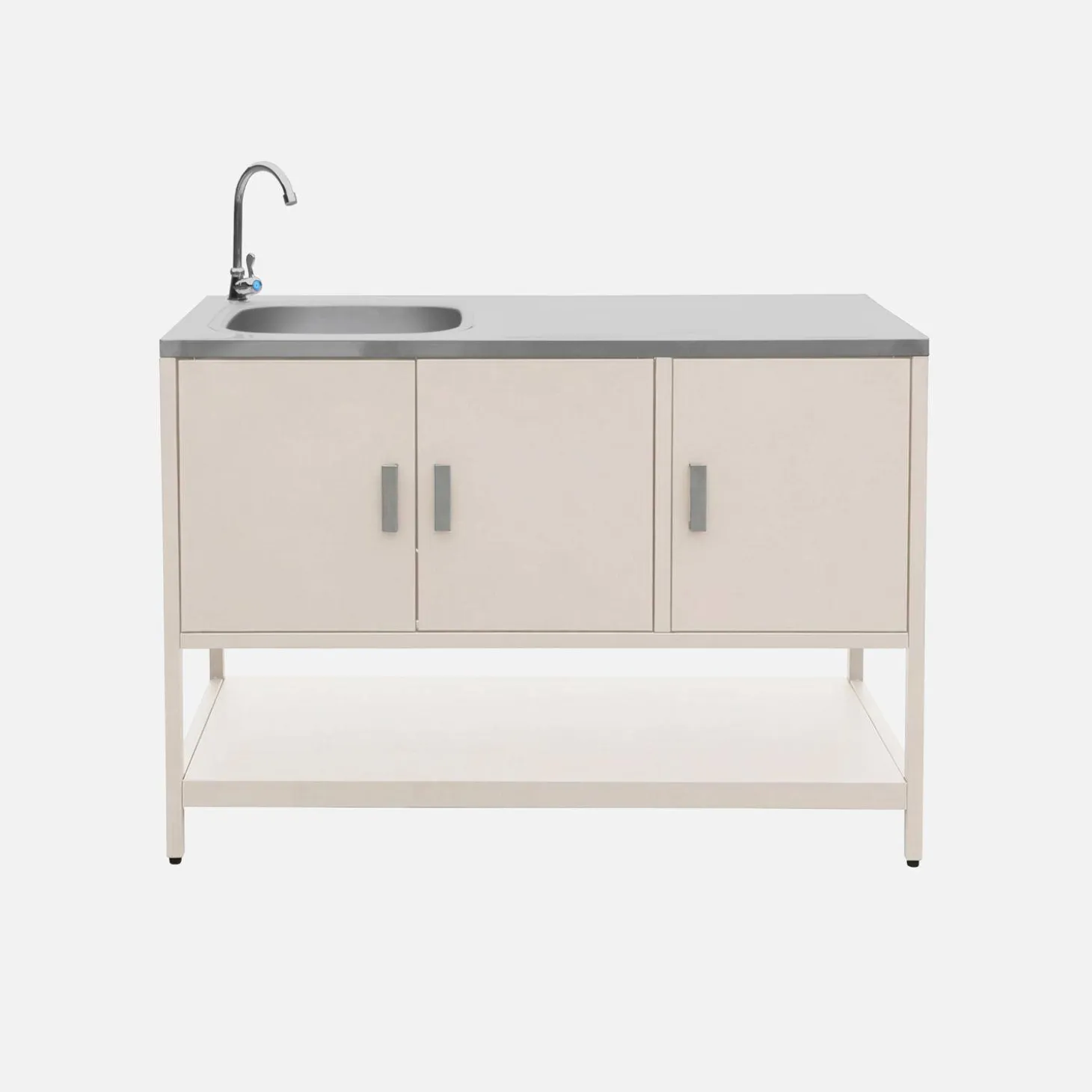 Modulo cucina da esterno con barbecue a carbonella e lavandino, 2 moduli