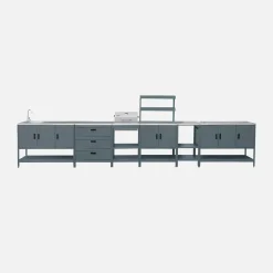 Modulo cucina da esterno con barbecue a carbonella, 6 moduli