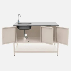 Modulo cucina da esterno con barbecue a gas a 3 bruciatori, 2 moduli