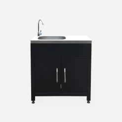 Modulo cucina da esterno con barbecue a gas a 4 bruciatori, 5 moduli