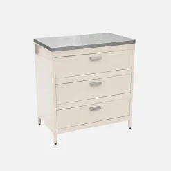 Modulo cucina da esterno in acciaio con 3 cassetti, 80cm