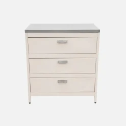 Modulo cucina da esterno in acciaio con 3 cassetti, 80cm