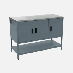 Modulo cucina da esterno in acciaio 3 ante e 1 ripiano, 120cm