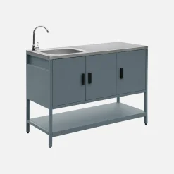 Modulo cucina da esterno in acciaio con lavandino, 120cm