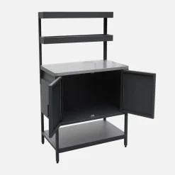Modulo cucina da esterno in acciaio con 2 ripiani sospesi e 2 ante, 80cm