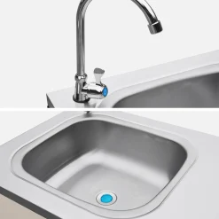 Modulo cucina da esterno in acciaio con lavandino, 120cm